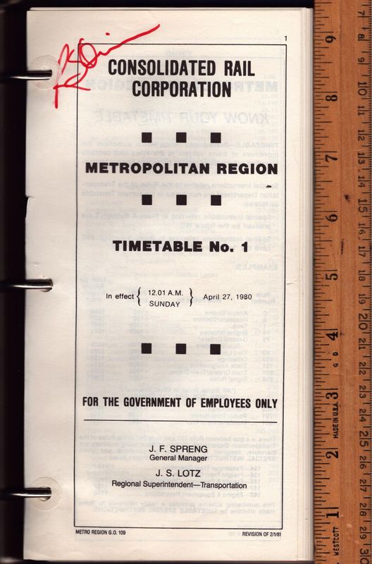 Conrail Metropolitan Region 1980