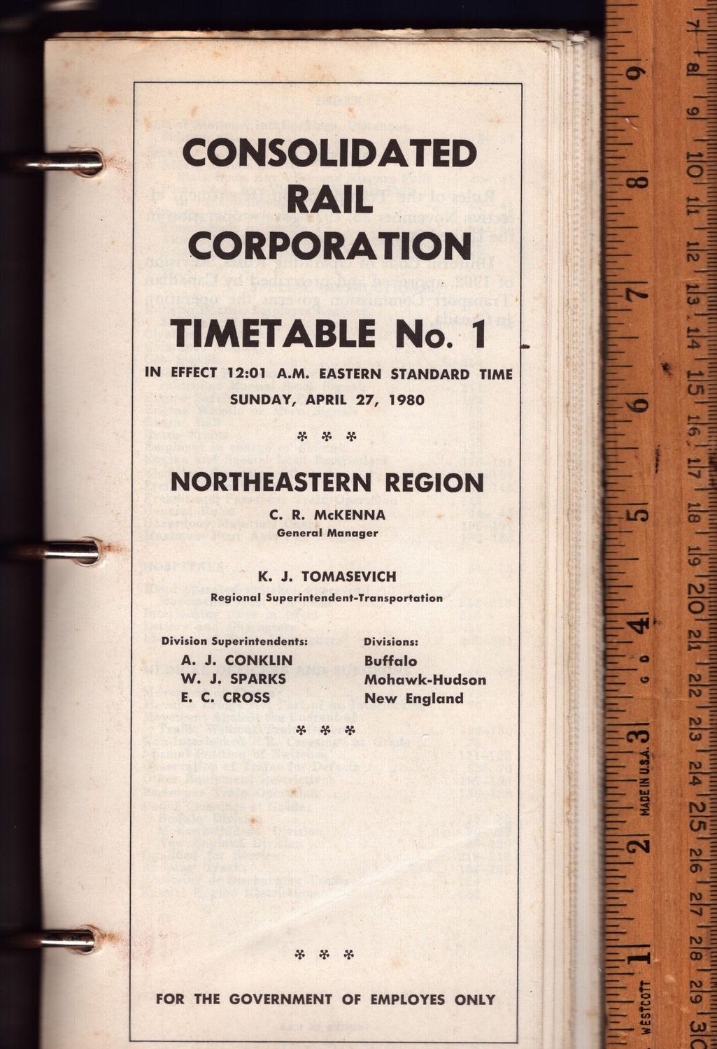 Conrail Northeastern Region 1980