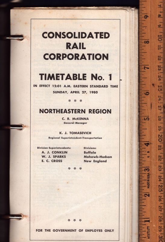 Conrail Northeastern Region 1980