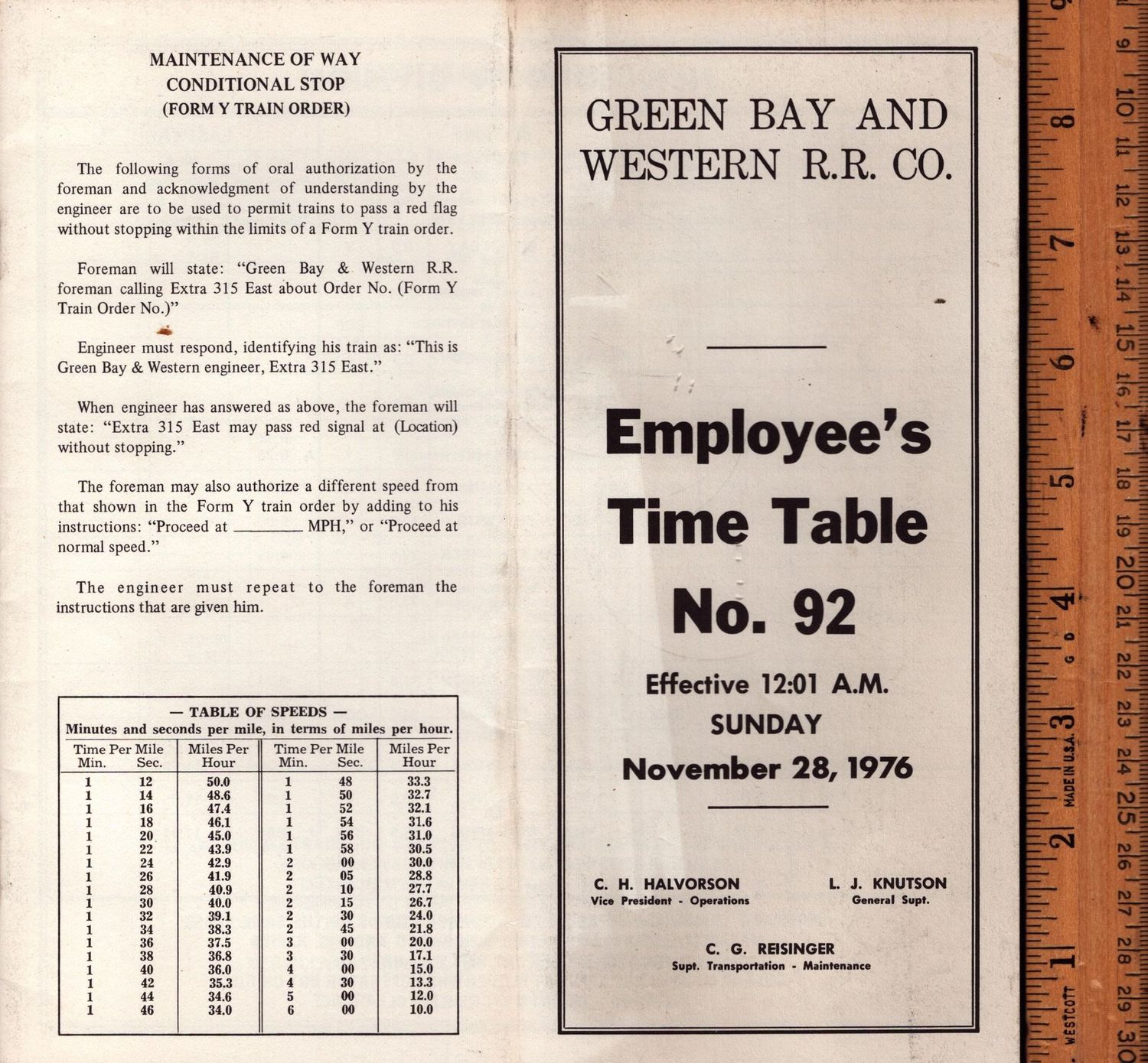 Green Bay and Western Railroad 1976
