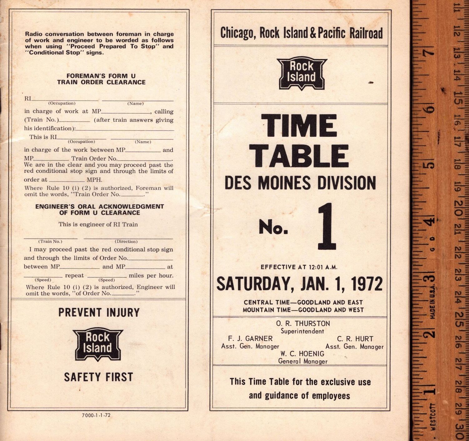 Rock Island Des Moines Division 1972