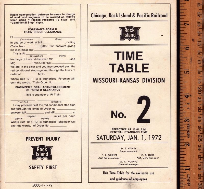 Rock Island Missouri-Kansas Division 1972