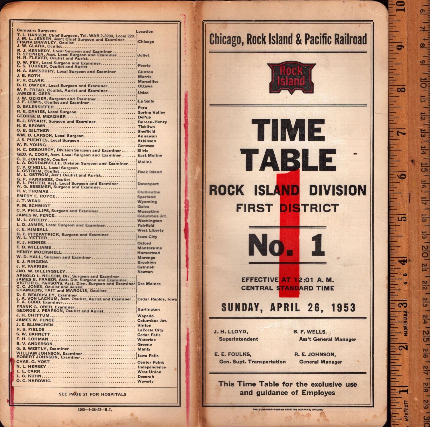 Rock Island Rock Island Division 1953