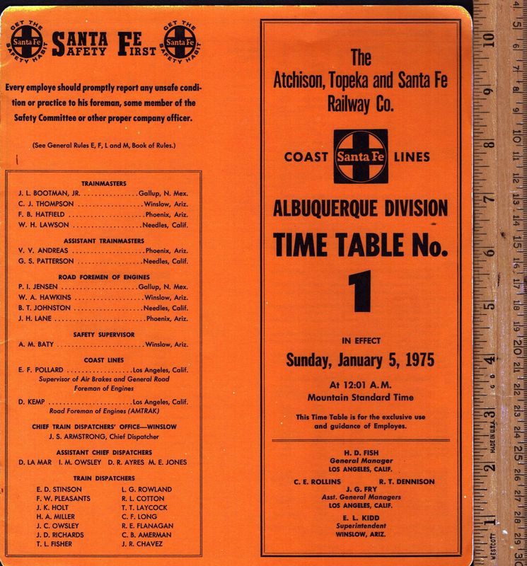 Santa Fe Albuquerque Division 1975