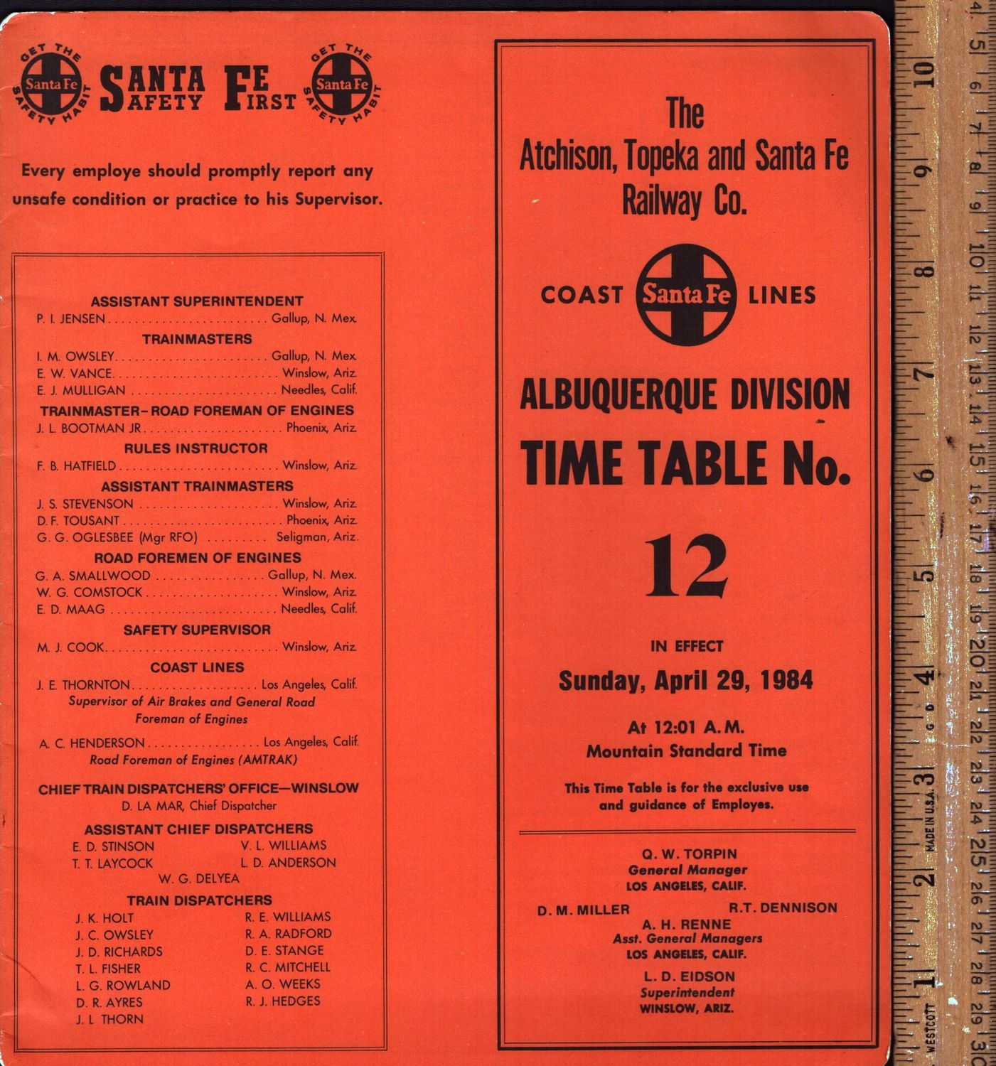 Santa Fe Albuquerque Division 1984