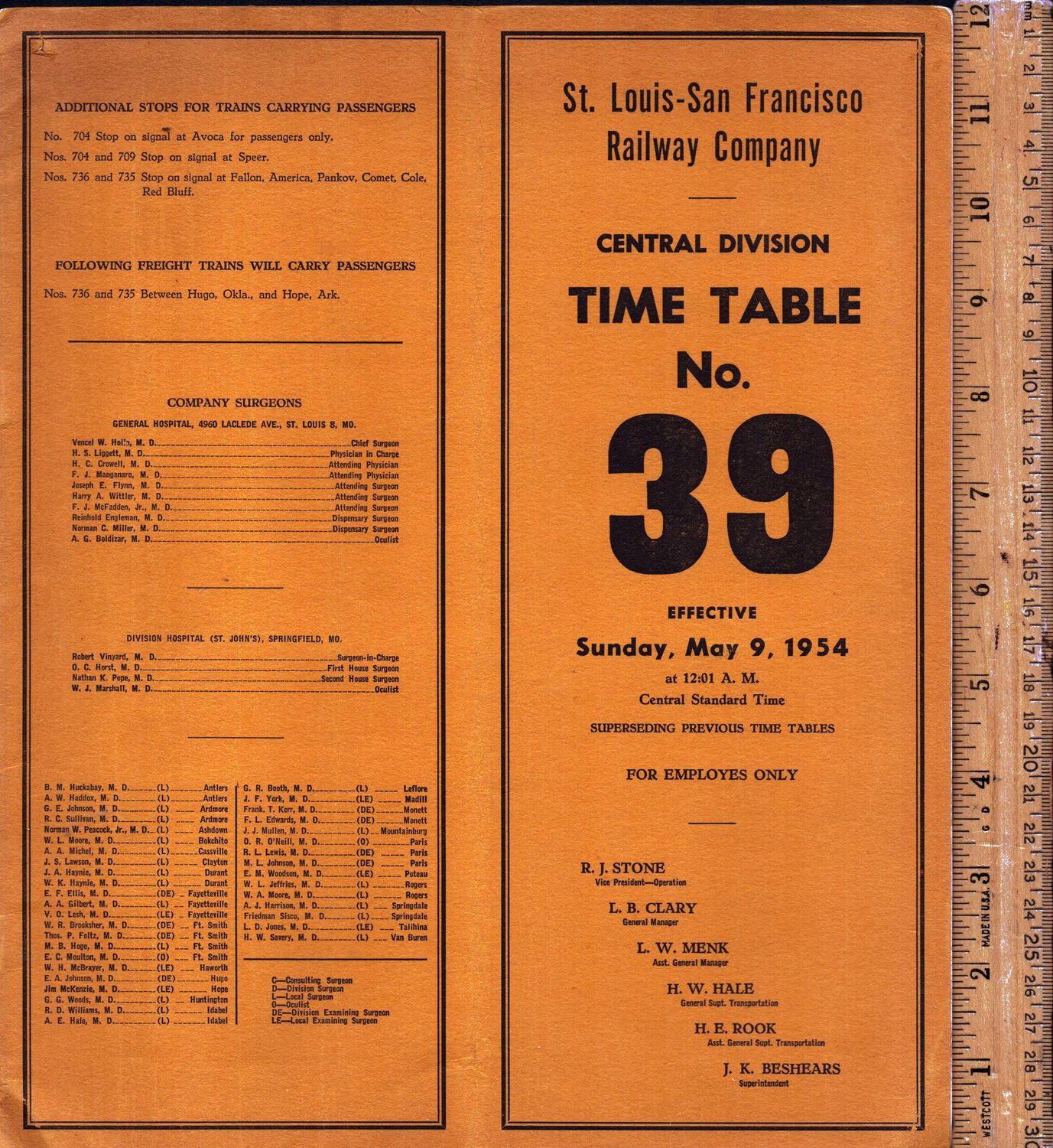 St. Louis-San Francisco Central Division 1954