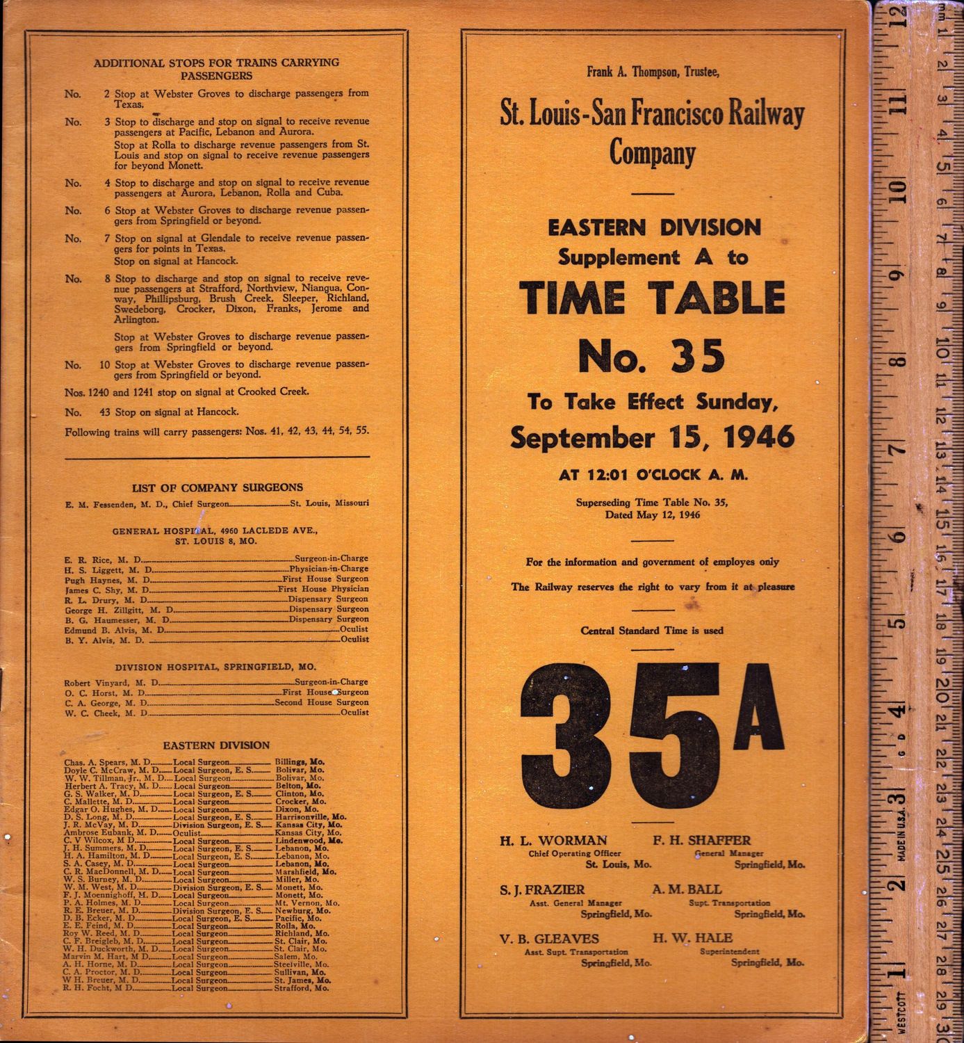St. Louis-San Francisco Eastern Division 1946