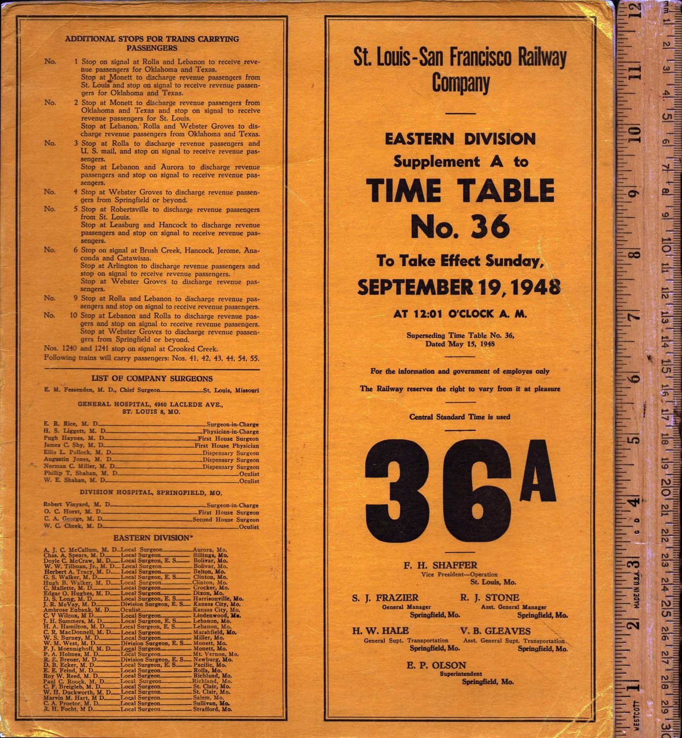 St. Louis-San Francisco Eastern Division 1948