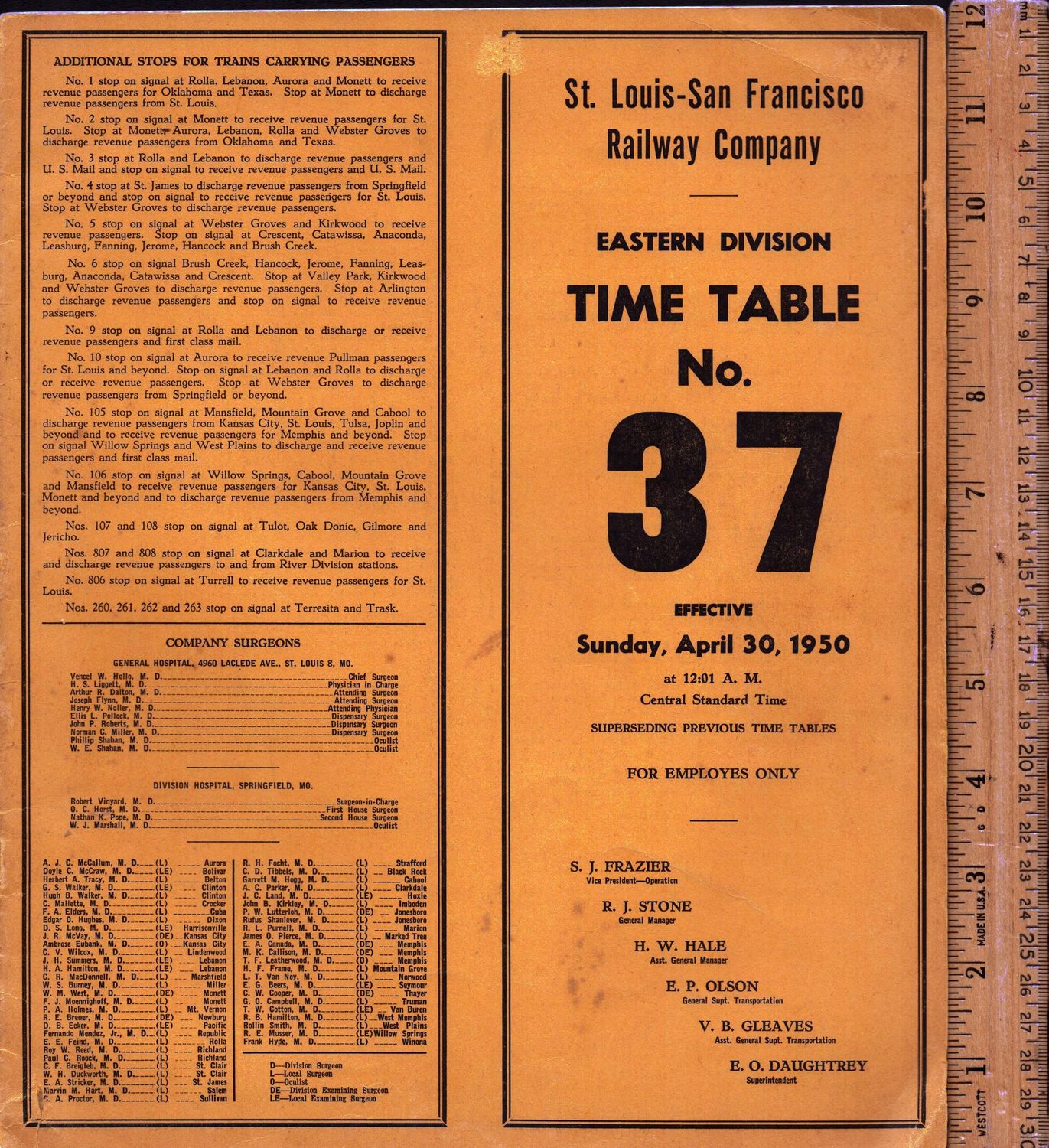 St. Louis-San Francisco Eastern Division 1950