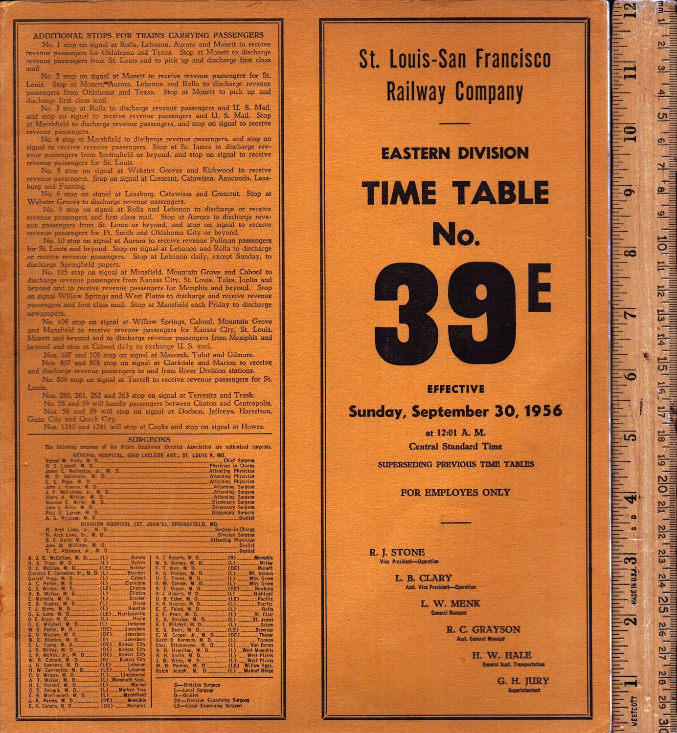 St. Louis-San Francisco Eastern Division 1956
