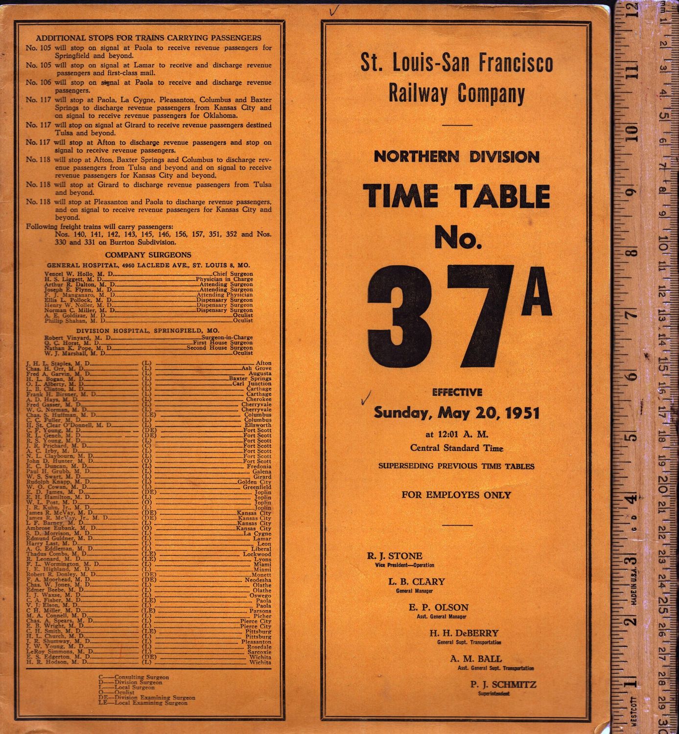 St. Louis-San Francisco Northern Division 1951