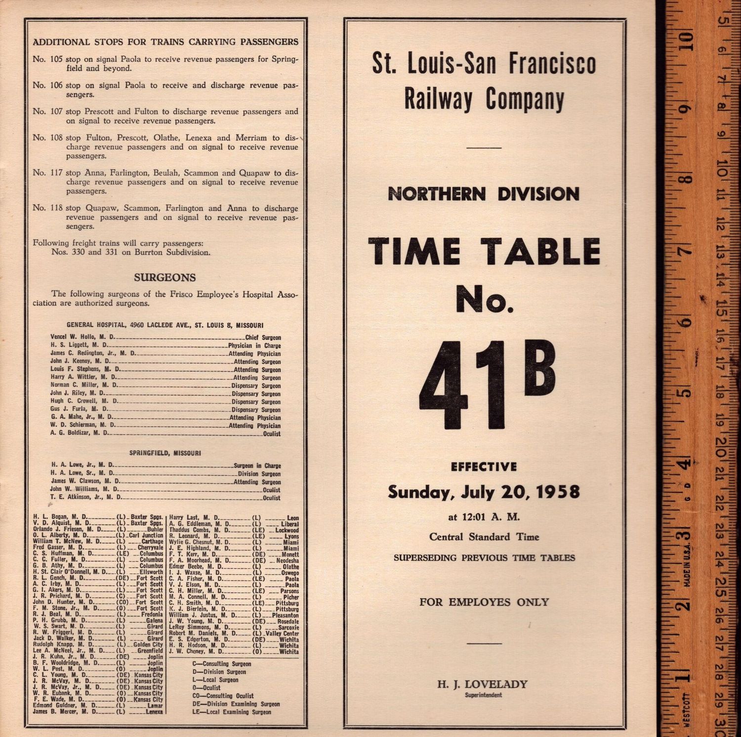 St. Louis-San Francisco Northern Division 1958