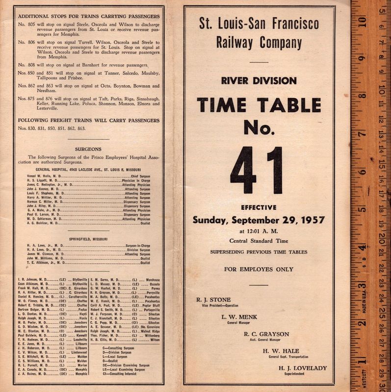 St. Louis-San Francisco River Division 1957