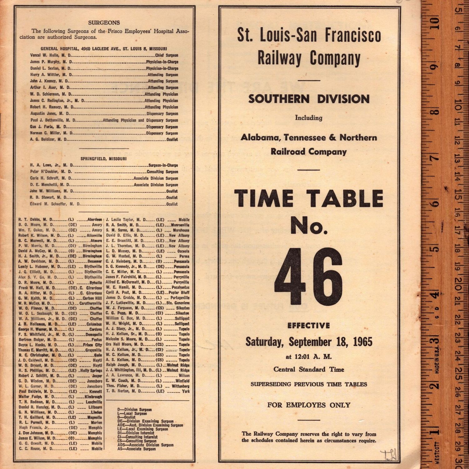 St. Louis-San Francisco Southern Division 1965