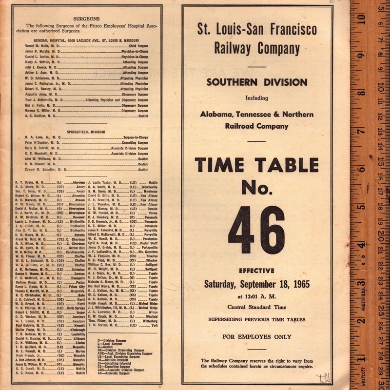 St. Louis-San Francisco Southern Division 1965