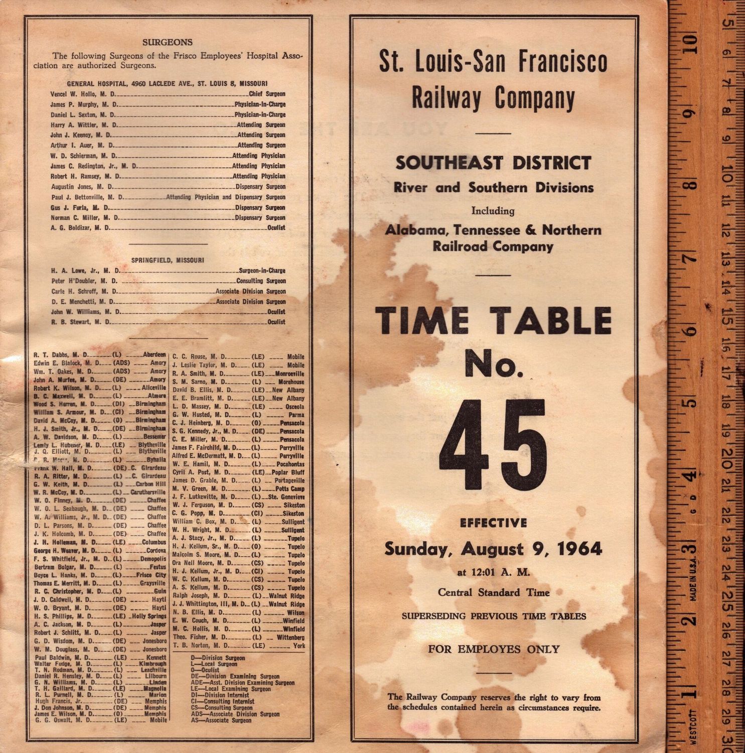 St. Louis-San Francisco Southeast District 1964