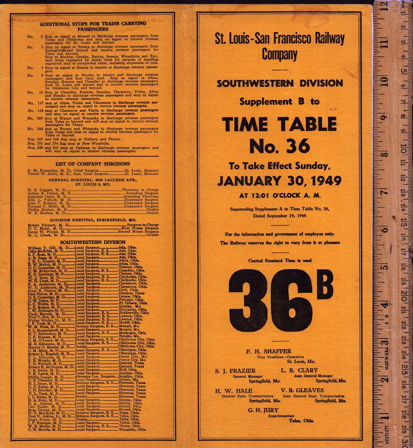 St. Louis-San Francisco Southwestern Division 1949