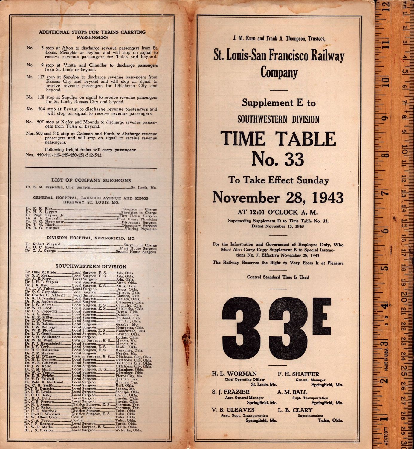 St. Louis-San Francisco Southwestern Division 1943