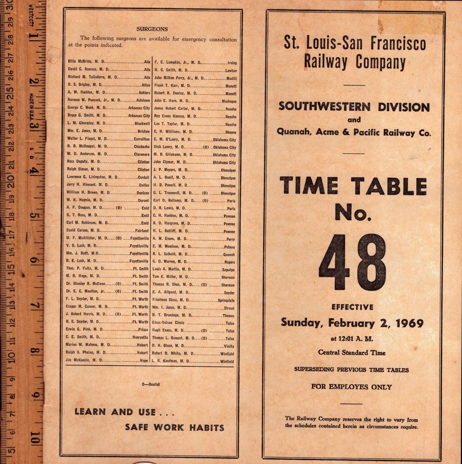 St. Louis-San Francisco Southwestern Division 1969