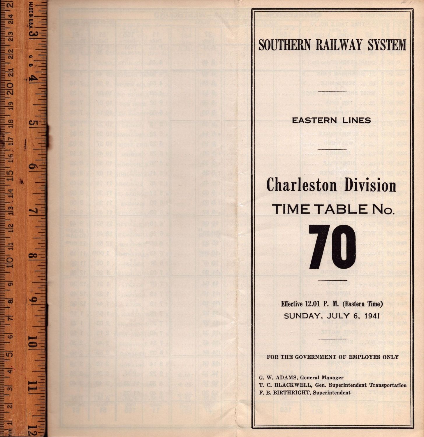 Southern Charleston Division 1941