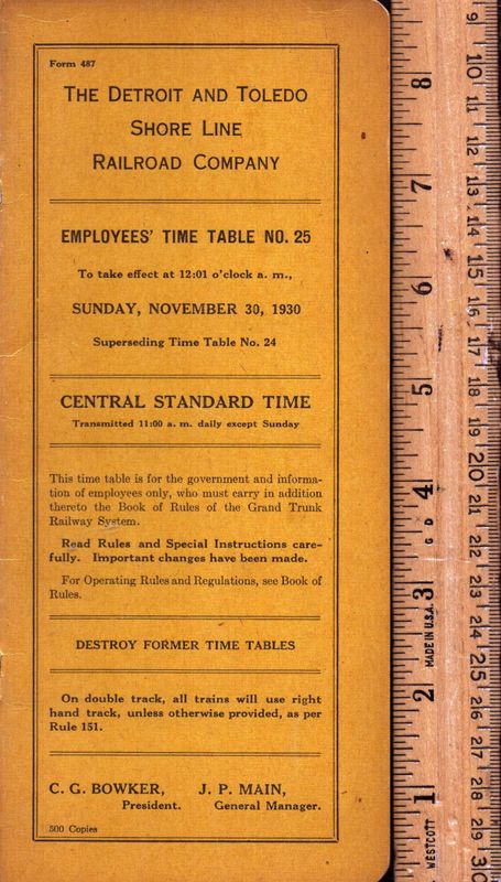 Detroit and Toledo Shore Line Railroad 1930