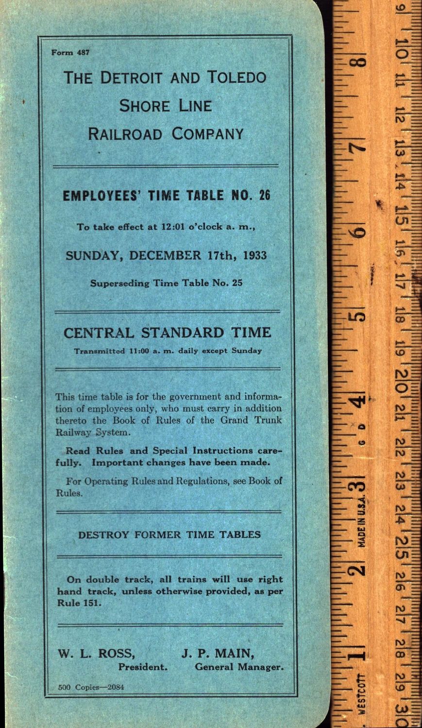 Detroit and Toledo Shore Line Railroad 1933