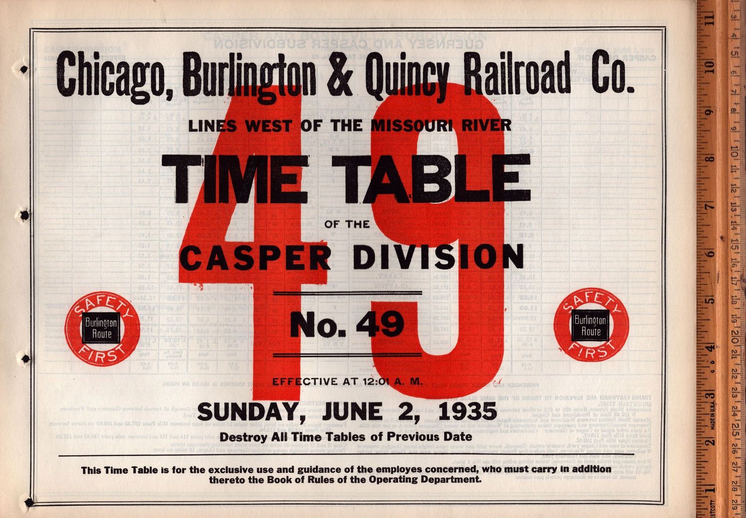 Chicago, Burlington & Quincy Casper Division 1935