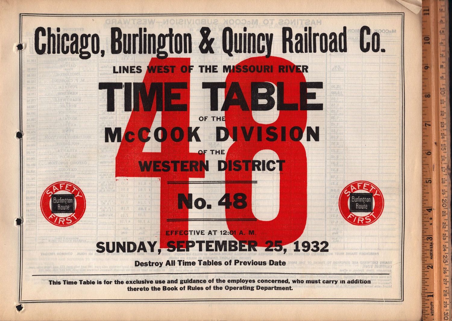 Chicago, Burlington & Quincy McCook Division 1932