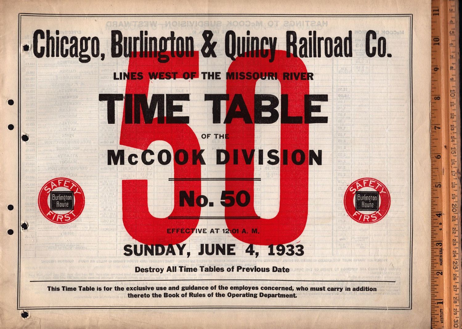 Chicago, Burlington & Quincy McCook Division 1933