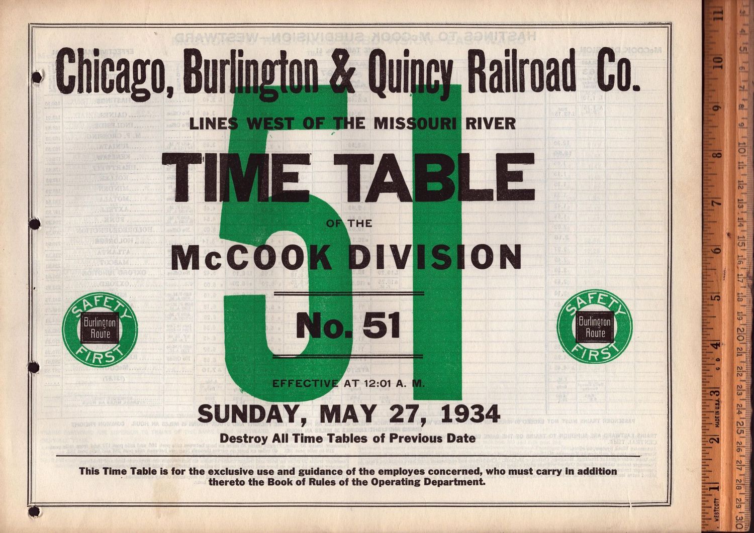 Chicago, Burlington & Quincy McCook Division 1934