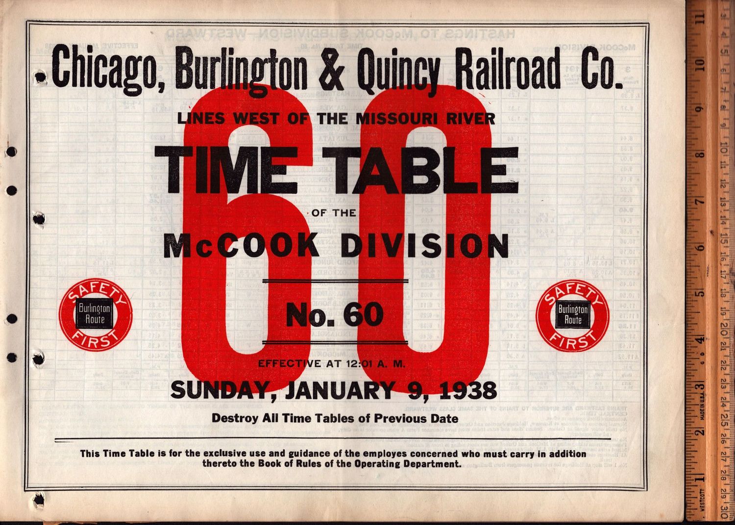 Chicago, Burlington & Quincy McCook Division 1938
