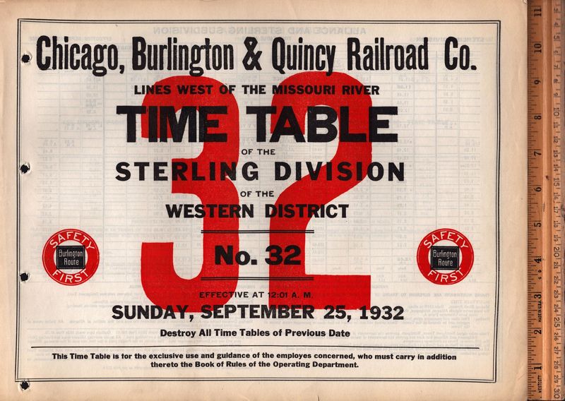 Chicago Burlington & Quincy Sterling Division 1932