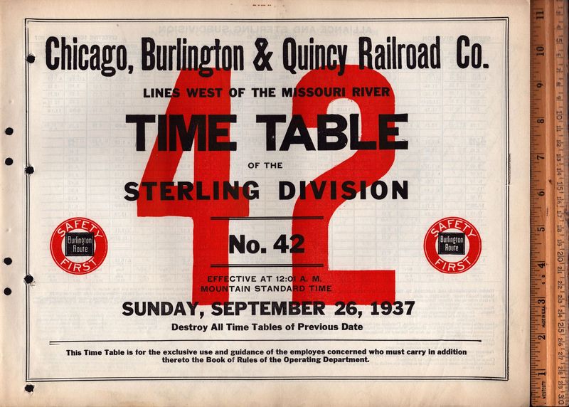 Chicago Burlington & Quincy Sterling Division 1937