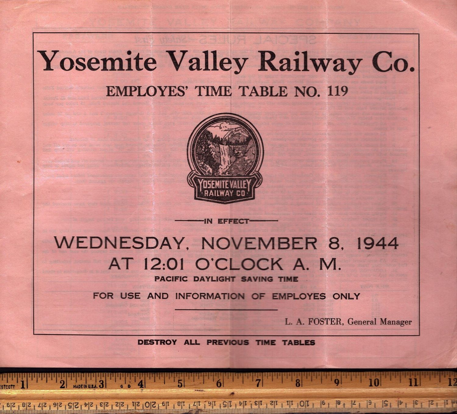 Yosemite Valley Railroad 1944