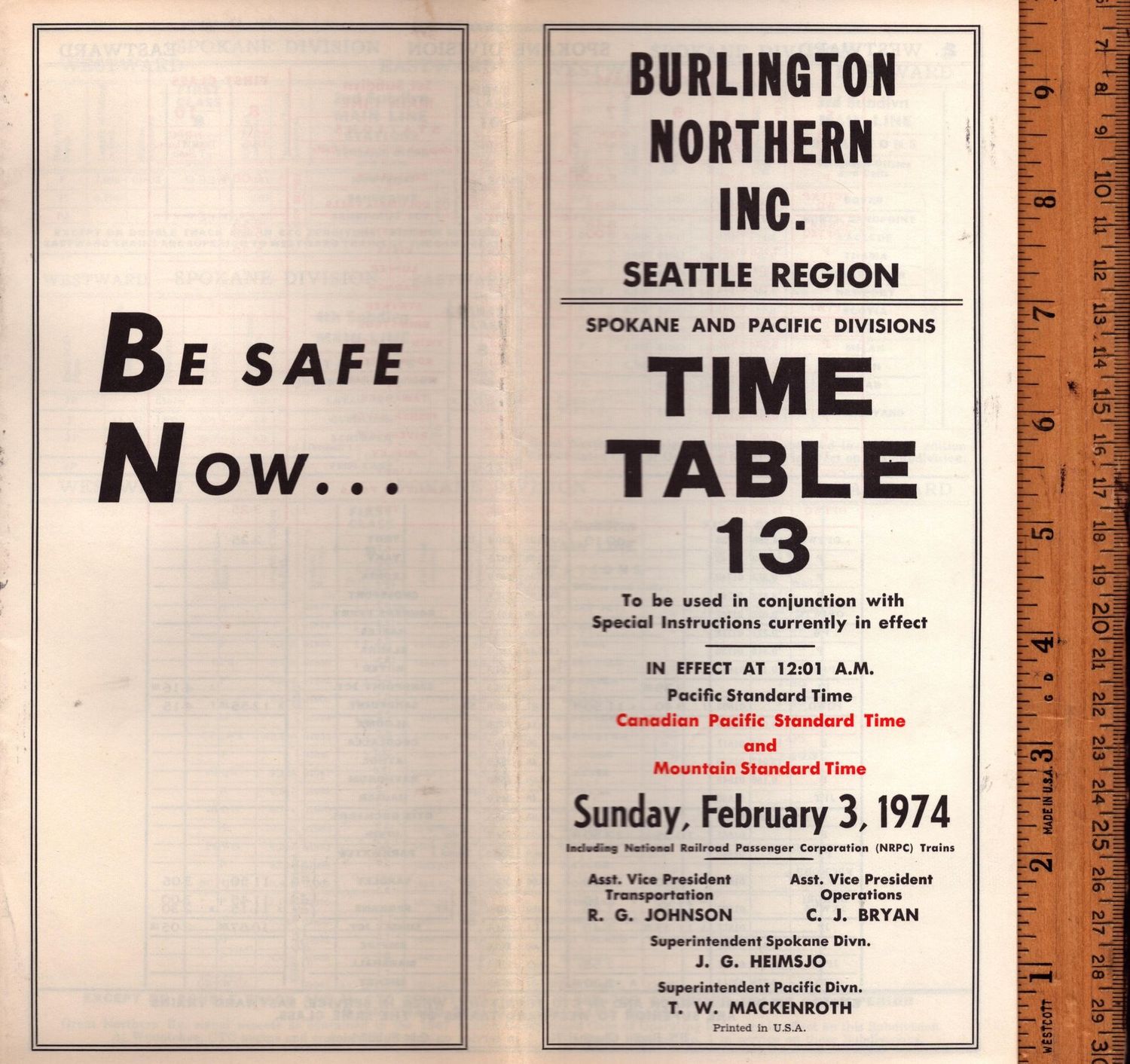 Burlington Northern Seattle Region 1974