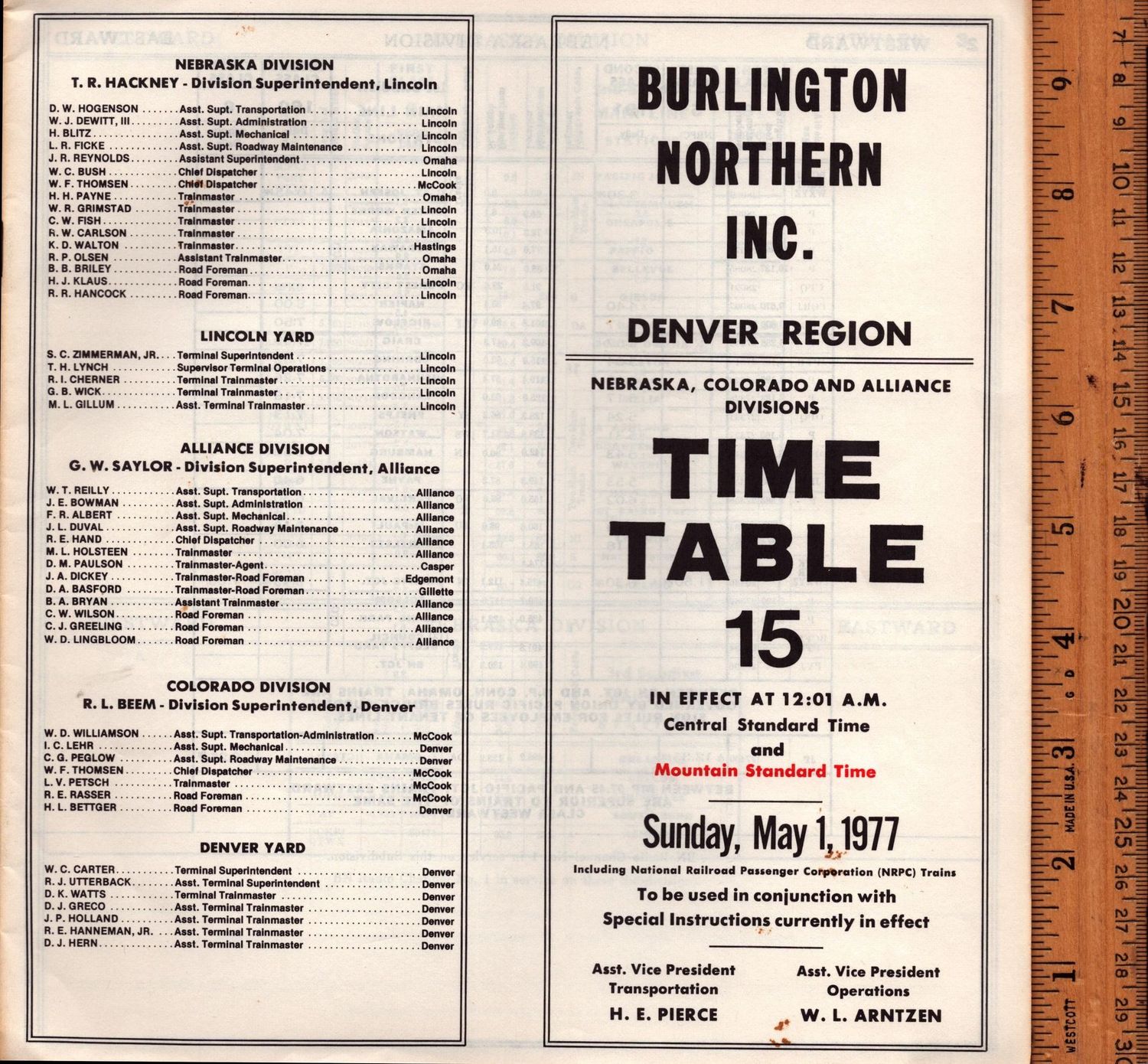 Burlington Northern Denver Region 1977