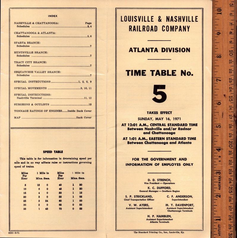 Louisville & Nashville Atlanta Division 1971