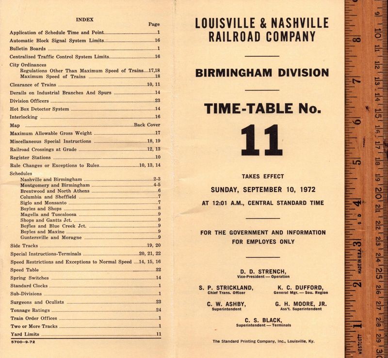 Louisville & Nashville Birmingham Division 1972