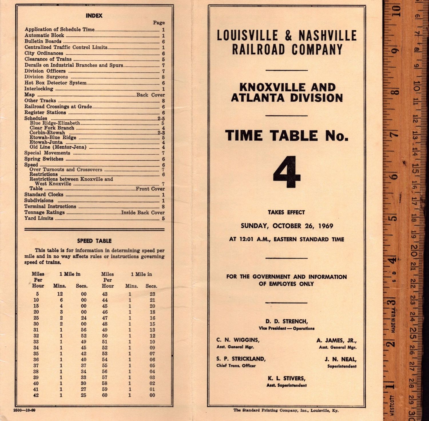 Louisville & Nashville Knoxville and Atlanta Division 1969 Louisville & Nashville Knoxville and Atlanta Division 1969