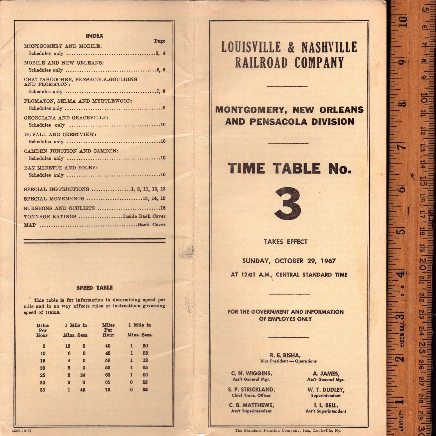 Louisville & Nashville Montgomery, New Orleans and Pensacola Division 1967 Louisville & Nashville Montgomery, New Orleans and Pensacola Division 1967