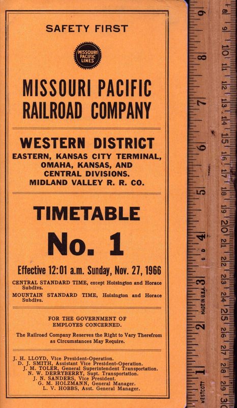 Missouri Pacific Western District 1966