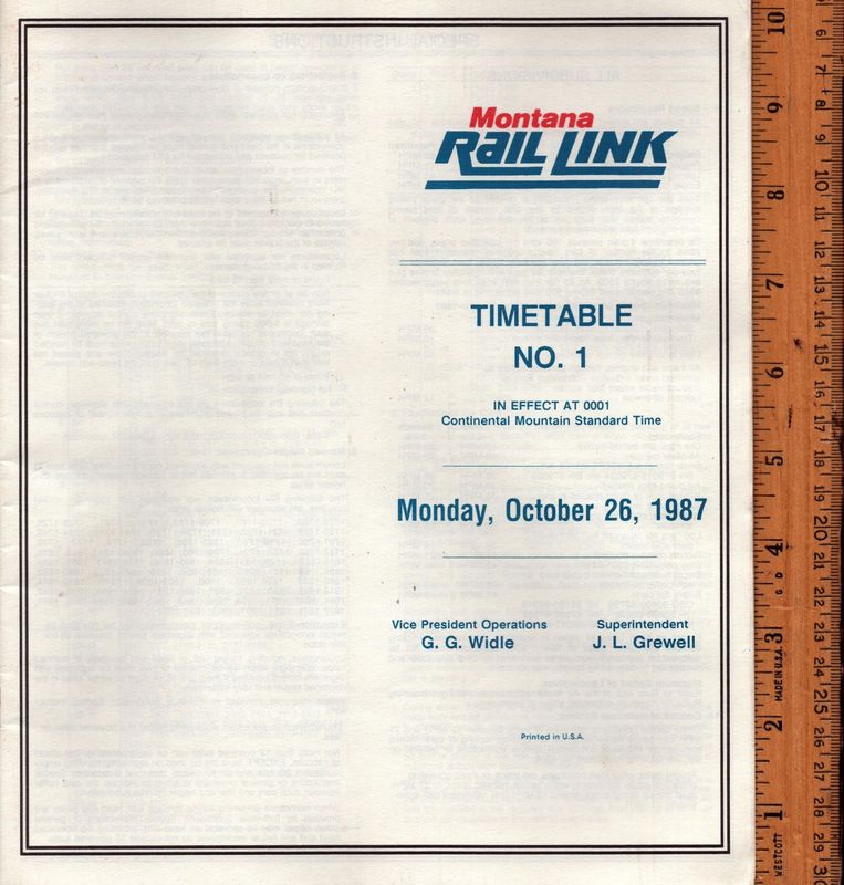 Montana Rail Link 1987
