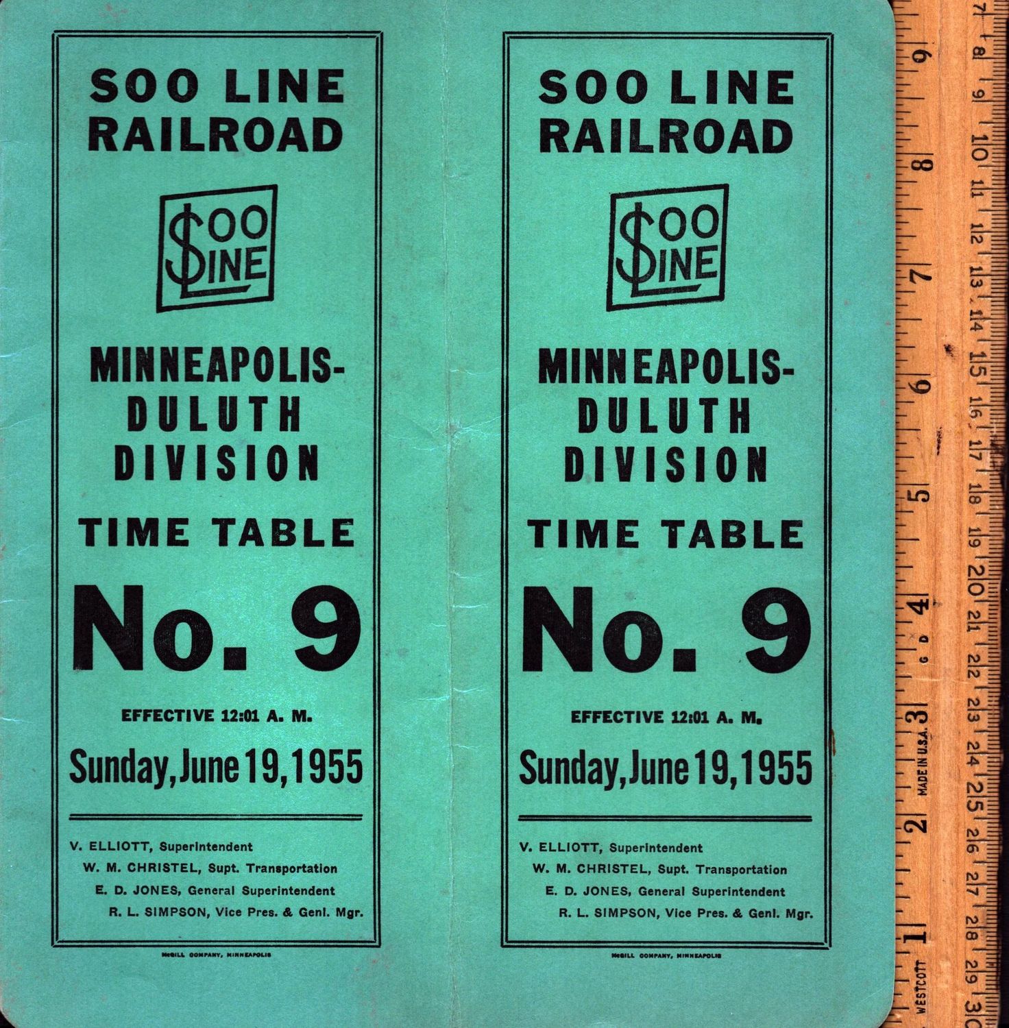 Soo Line Minneapolis-Duluth Division 1955