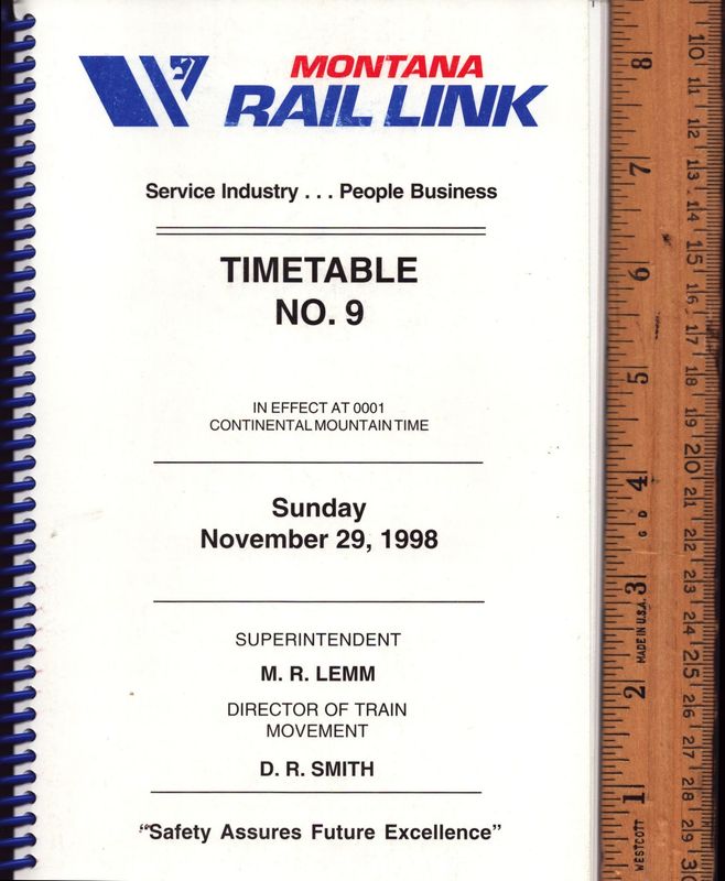Montana Rail Link 1998