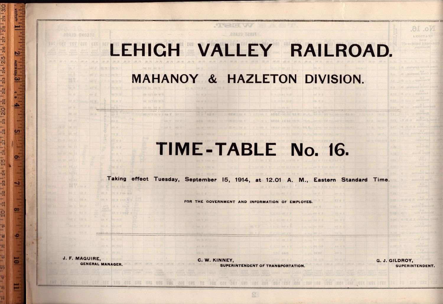 Lehigh Valley Mahanoy & Hazelton Division 1914