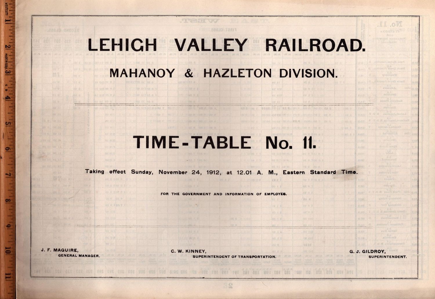 Lehigh Valley Mahanoy & Hazelton Division 1912