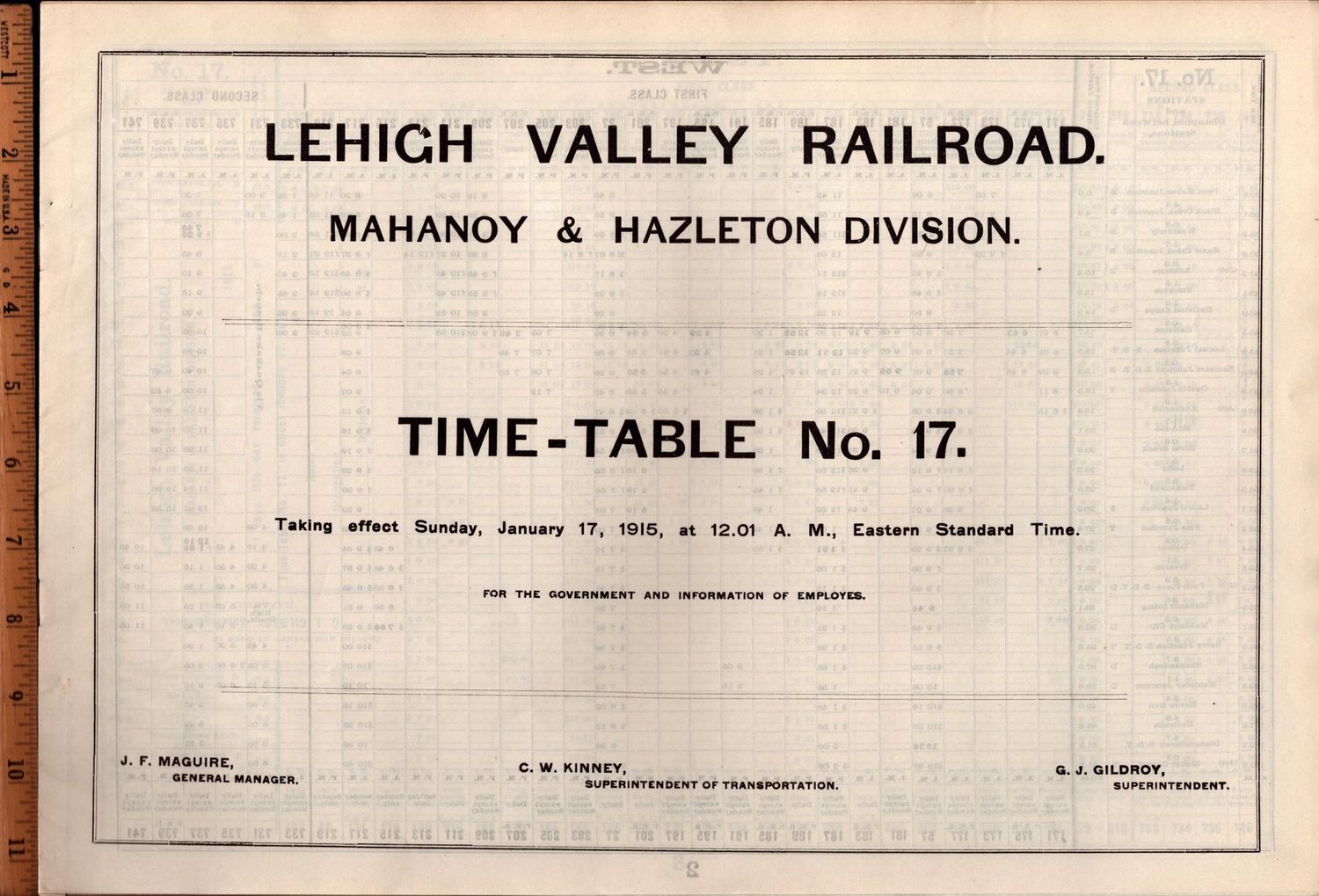 Lehigh Valley Mahanoy & Hazelton Division 1915
