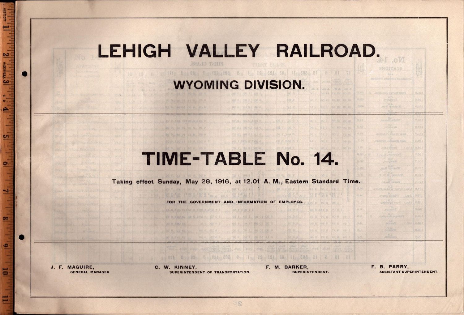 Lehigh Valley Wyoming Division 1916