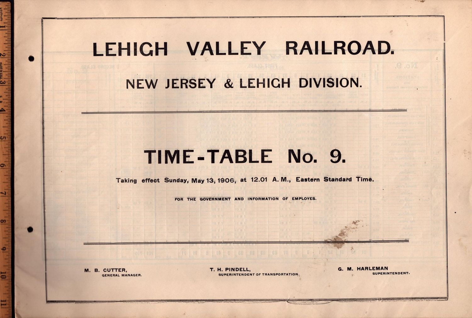 Lehigh Valley New Jersey & Lehigh Division 1906