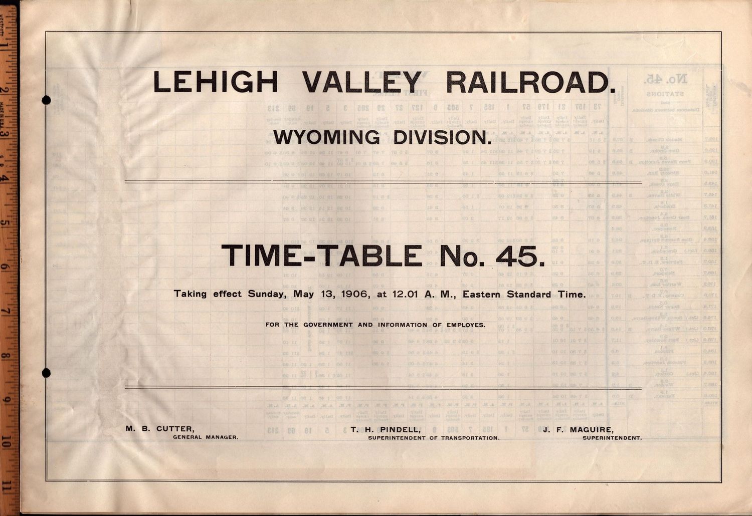 Lehigh Valley Wyoming Division 1906